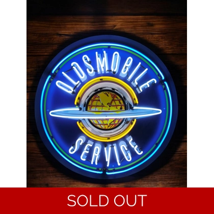 36" Licensed Oldsmobile Service Neon Sign / Oldsmobile Neon Signs / Service Dealership / Garage